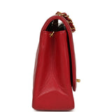 Vintage Chanel Medium Diana Flap Bag Red Lambskin Gold Hardware