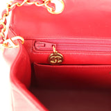 Vintage Chanel Medium Diana Flap Bag Red Lambskin Gold Hardware