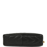 Vintage Chanel Small Diamond Quilted Camera Bag Black Caviar Gold Hardware