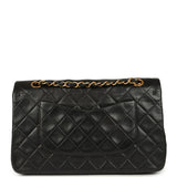 Vintage Chanel Medium Classic Double Flap Bag Black Lambskin Gold Hardware