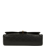 Vintage Chanel Medium Classic Double Flap Bag Black Lambskin Gold Hardware