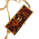 Vintage Chanel Minaudiere Clutch with Chain Tortoiseshell Acrylic Gold Hardware