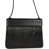 Vintage Chanel Wicker Basket Bag Black Lambskin and Rattan Bakelite Hardware