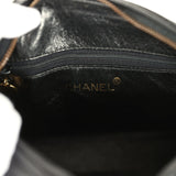 Vintage Chanel Mini Diagonal Quilted Camera Bag Black Caviar Gold Hardware