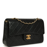 Vintage Chanel Small Classic Double Flap Black Lambskin Gold Hardware - Thumbnail View 2