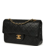 Vintage Chanel Small Classic Double Flap Black Lambskin Gold Hardware - Thumbnail View 5