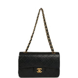 Vintage Chanel Small Classic Double Flap Black Lambskin Gold Hardware - Thumbnail View 7