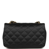 Vintage Chanel Mini Rectangular Flap Bag Black Satin Gold Hardware - Thumbnail View 4