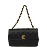 Vintage Chanel Mini Rectangular Flap Bag Black Satin Gold Hardware - Thumbnail View 7