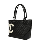 Vintage Chanel Large Cambon Ligne Tote Black Calfskin Silver Hardware - Thumbnail View 5