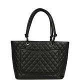 Vintage Chanel Large Cambon Ligne Tote Black Calfskin Silver Hardware - Thumbnail View 4