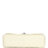 Vintage Chanel Classic Jumbo Single Flap Bag White Caviar Silver Hardware - Thumbnail View 6