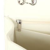 Vintage Chanel Classic Jumbo Single Flap Bag White Caviar Silver Hardware - Thumbnail View 10