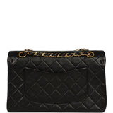 Vintage Chanel Medium Classic Double Flap Bag Black Lambskin Gold Hardware
