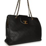 Vintage Chanel XL Supermodel Tote Bag Black Calfskin Gold Hardware - Thumbnail View 2