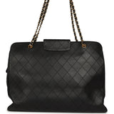Vintage Chanel XL Supermodel Tote Bag Black Calfskin Gold Hardware - Thumbnail View 4