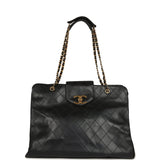 Vintage Chanel XL Supermodel Tote Bag Black Calfskin Gold Hardware - Thumbnail View 7
