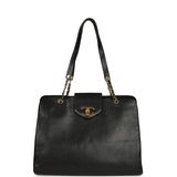 Vintage Chanel XL Supermodel Tote Bag Black Caviar Gold Hardware - Thumbnail View 7