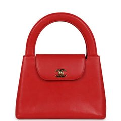 Vintage Chanel Large Kelly Red Caviar Gold Hardware