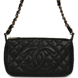 Vintage Chanel Timeless Quilted CC Shoulder Bag Black Caviar Gold Hardware - Thumbnail View 1