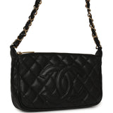 Vintage Chanel Timeless Quilted CC Shoulder Bag Black Caviar Gold Hardware - Thumbnail View 2