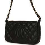 Vintage Chanel Timeless Quilted CC Shoulder Bag Black Caviar Gold Hardware - Thumbnail View 5