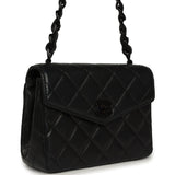 Vintage Chanel Mini Envelope Flap Bag Black Lambskin Black Hardware - Thumbnail View 2