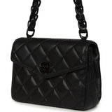 Vintage Chanel Mini Envelope Flap Bag Black Lambskin Black Hardware - Thumbnail View 5