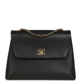Vintage Chanel Medium Shoulder Bag Black Caviar Gold Hardware - Thumbnail View 1