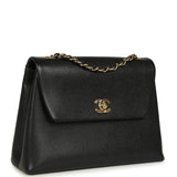 Vintage Chanel Medium Shoulder Bag Black Caviar Gold Hardware - Thumbnail View 2