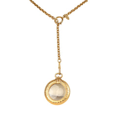 Vintage Chanel 24K Gold Plated Long Loupe Pendant Necklace