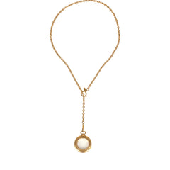 Vintage Chanel 24K Gold Plated Long Loupe Pendant Necklace