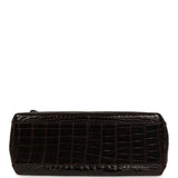 Vintage Chanel Large Kelly Dark Brown Shiny Alligator Gold Hardware - Thumbnail View 6