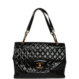 Vintage Chanel Maxi Single Flap Bag Black Patent Gold Hardware - Thumbnail View 1