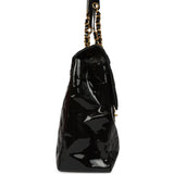 Vintage Chanel Maxi Single Flap Bag Black Patent Gold Hardware - Thumbnail View 3