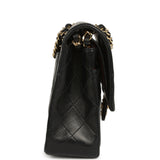Vintage Chanel Medium Classic Double Flap Bag Black Lambskin Gold Hardware - Thumbnail View 3