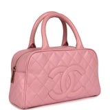 Vintage Chanel Small Timeless CC Bowling Bag Pink Caviar Gold Hardware - Thumbnail View 2