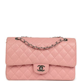 Vintage Chanel Medium Classic Double Flap Bag Pink Caviar Silver Hardware - Thumbnail View 1
