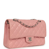 Vintage Chanel Medium Classic Double Flap Bag Pink Caviar Silver Hardware - Thumbnail View 2
