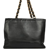 Vintage Chanel CC Chain Shopping Tote Bag Black Lambskin Gold Hardware - Thumbnail View 4
