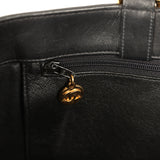Vintage Chanel CC Chain Shopping Tote Bag Black Lambskin Gold Hardware - Thumbnail View 8