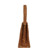 Vintage Chanel Mini Double Side Turnlock Bag Dark Gold Jacquard Lace, Satin Gold Hardware - Thumbnail View 3