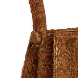 Vintage Chanel Mini Double Side Turnlock Bag Dark Gold Jacquard Lace, Satin Gold Hardware - Thumbnail View 7