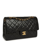 Vintage Chanel Medium Classic Double Flap Bag Black Lambskin Gold Hardware - Thumbnail View 2