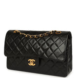 Vintage Chanel Medium Classic Double Flap Bag Black Lambskin Gold Hardware - Thumbnail View 5