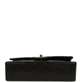 Vintage Chanel Medium Classic Double Flap Bag Black Lambskin Gold Hardware - Thumbnail View 8
