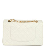 Vintage Chanel Medium Classic Double Flap Bag White Lambskin Gold Hardware - Thumbnail View 4