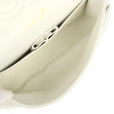 Vintage Chanel Medium Classic Double Flap Bag White Lambskin Gold Hardware - Thumbnail View 10