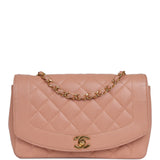 Vintage Chanel Medium Diana Flap Bag Pink Caviar Gold Hardware - Thumbnail View 1