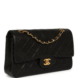 Vintage Chanel Medium Classic Double Flap Bag Black Lambskin Gold Hardware - Thumbnail View 2